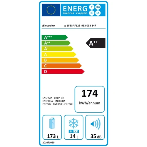 Встраиваемый холодильник Electrolux LFB3AF12S: Класс энергопотребления A++