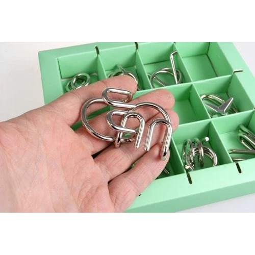 10 Metal Puzzle Green Зеленый набор