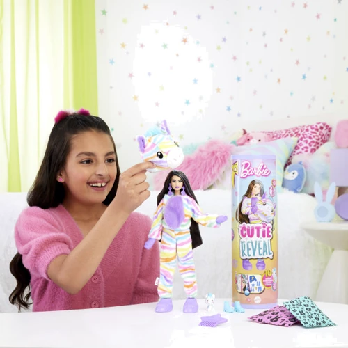 Кукла Barbie Cutie Reveal Цветные пушистики зебра (HRK39) фото 5