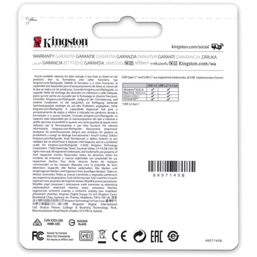 USB-флешка Kingston 64GB DataTraveler microDuo 3C Silver USB 3.2/Type C (DTDUO3CG3/64GB): Вес 5 г