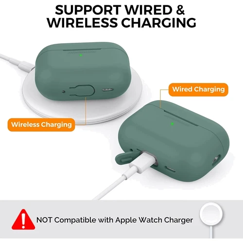 Чехол для наушников AhaStyle Silicone Case with strap Midnight Green (X003E46FGX) for Apple AirPods Pro 2 фото 2