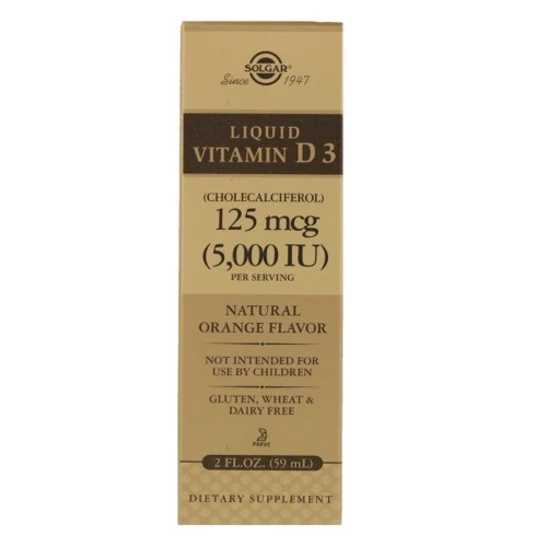 Solgar Liquid Vitamin D3 5000 IU Natural Orange Flavor Жидкий витамин D3 59 мл: Тип Витамин D