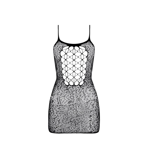 Ажурное мини-платье на тонких бретелях Passion BS096 One Size, black