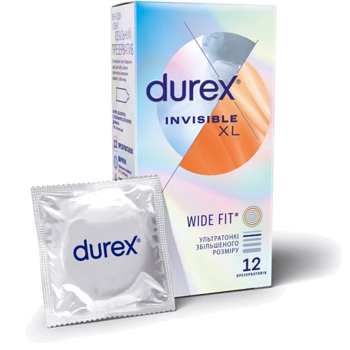 Презервативы латексные со смазкой DUREX № 12 INVISIBLE (XL)
