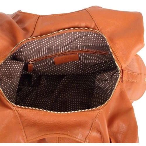Женская сумка хобо Laskara коричневая (LK-DM230-cognac): Фактура Матовая, Зернистая