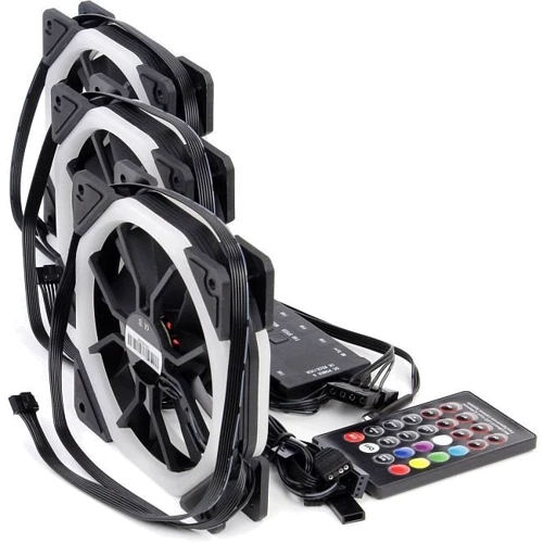 Кулер Набор RGB-вентиляторов + Fun hub + ДУ Frime Iris Galaxy KIT (Double Ring): Тип вентилятор
