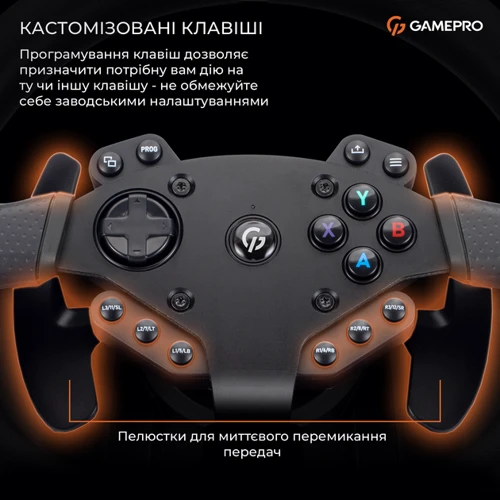 Ігрове кермо GamePro RW575PM з педалями та коробкою передач XBOX ONE/PS4/PS3/PC/SWITCH (RW575PM)