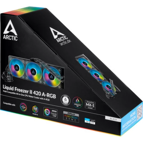 Кулер Arctic Liquid Freezer II 420 A-RGB (ACFRE00109A): Регулировка оборотов широтно-импульсная модуляция (PWM)