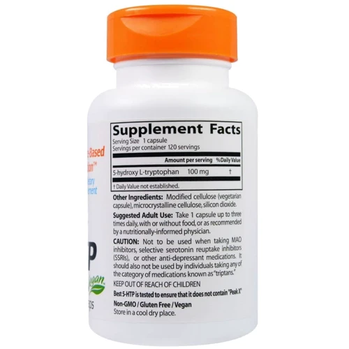 Doctor's Best 5-HTP 100 mg 180 caps Гидрокситриптофан: Тип Триптофан
