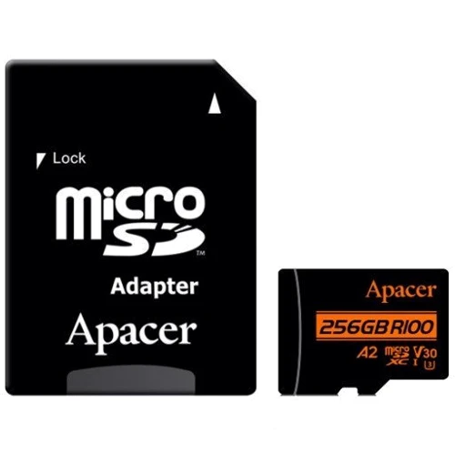 Карта памяти Apacer 256GB microSDXC Class 10 UHS-I U3 + adapter (AP256GMCSX10U8-R)