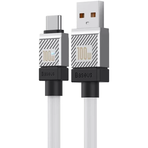 Кабель Baseus USB Cable to USB-C CoolPlay Series Fast Charging 100W 2m White (CAKW000702) фото 3