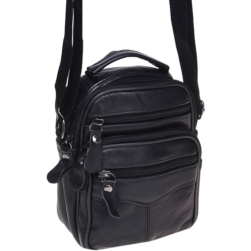 Мужская сумка через плечо Borsa Leather черная (K101b-black): Пол Мужской