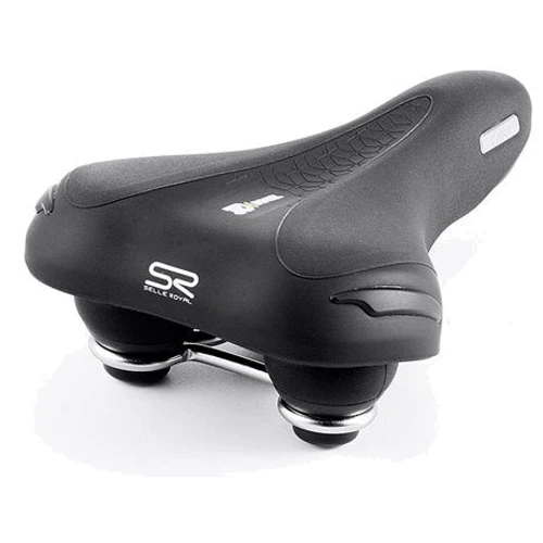 Седло Selle Royal Premium OPTICA MODERATE, 3D Skingel, обивка Black Astrale, 271х169мм, 540г, эластомеры, мужское, чёрное: Материал рейки Сталь