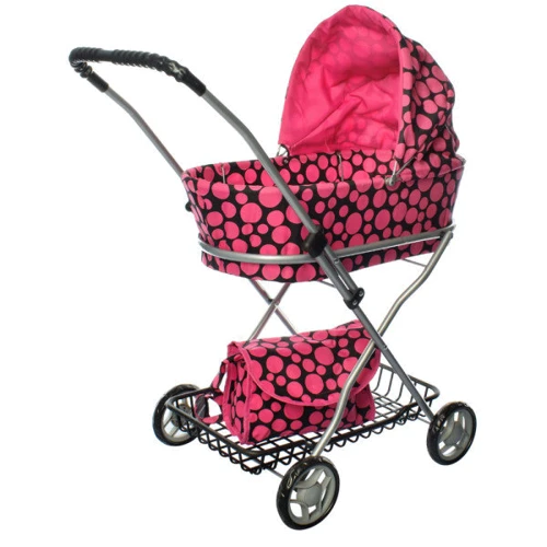 Коляска для кукол Melogo 9325 (pink/black)