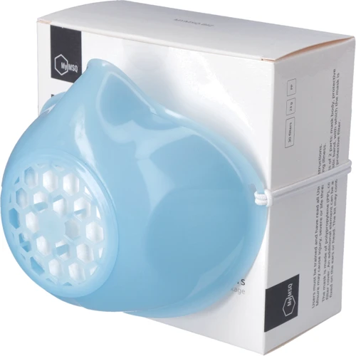Многоразовый респиратор MyMSQ Light Blue + 30 сменных фильтров
