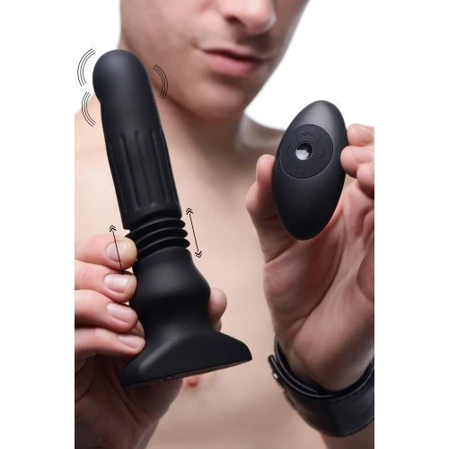 Анальный вибратор с толчковыми движениями Thunderplugs Silicone Swelling & Thrusting Plug with Remote Control