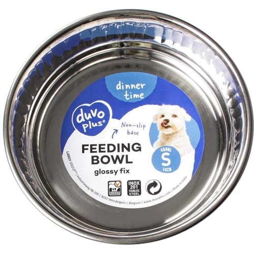 Миска для собак Duvo+ Feeding Bowl Glossy Fix нековзна 11.7x11.7x4.2 см чорна (5414365351397): Розміри 11.7x11.7x4.2 см