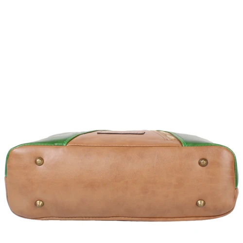 Женская сумка-мешок Laskara зеленая (LK10204-green-taupe): Тип ручки Со съемным ремнем, Плечевой ремень, Длинная ручка