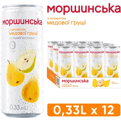 Вода Моршинська сильногазированная с ароматом медовой груши 12х0.33 л (DS48200170025161): Степень газирования Сильногазированная