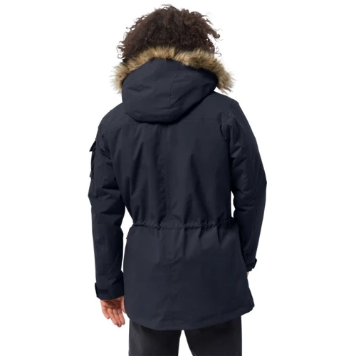 Парку Jack Wolfskin Glacier Canyon Parka 1107673-1010 50 синя зимова з капюшоном та хутром: Довжина рукава Длинный