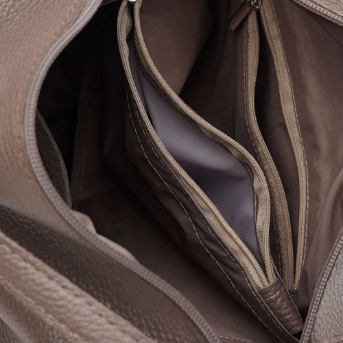 Женская сумка саквояж Ricco Grande коричневая (1l975taupe-taupe): Фактура Матовая, Зернистая