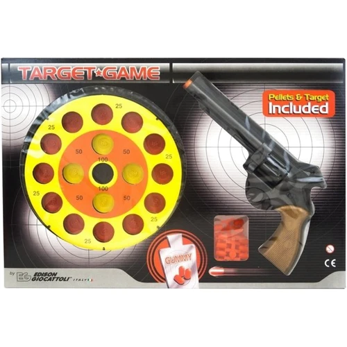 Пістолет EDISON Target Game 28см 8-зарядний з мішенню і кульками (485/22)