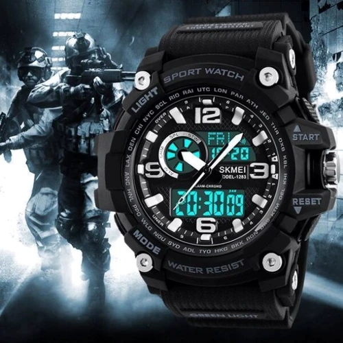 Наручные часы Skmei Disel Black 1289: Тип циферблата Комбинированный (аналого-цифровой)