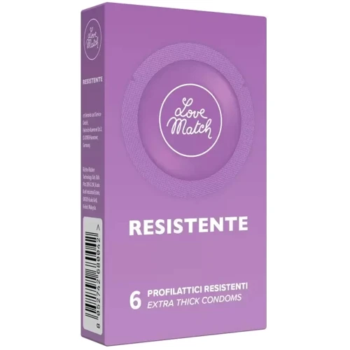 Крепкие презервативы Love Match Resistente (Strong), 6 шт