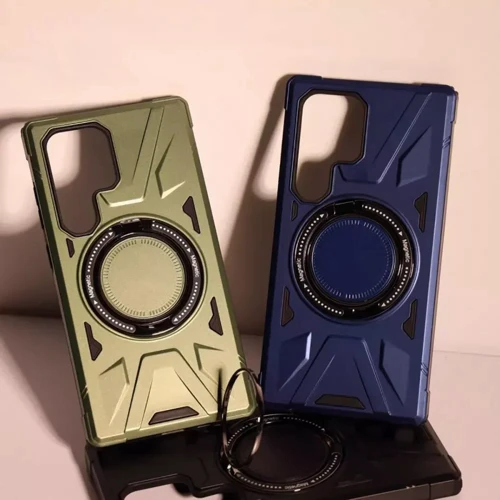 Чехол для телефонов WAVE Iron Grip with Magnetic Ring Blue for Samsung S928 Galaxy S24 Ultra: Цвет синий