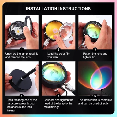 Проекционная светодиодная лампа Inspire Sunset RGB S3: Направленность света Регулируемый (поворотный) плафон