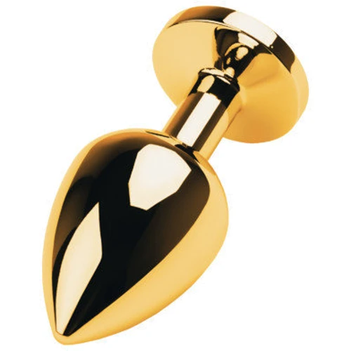 Анальная пробка с кристаллом Toyfa Metal Gold anal plug red gem