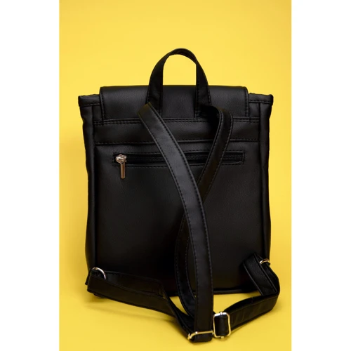 Жіночий рюкзак Sambag Loft MZN чорний (22200001): Фактура Матовая, Гладкая