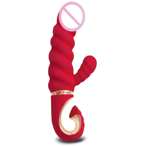 Витой вибратор с клиторальным стимулятором Gvibe Gcandy Mini Red