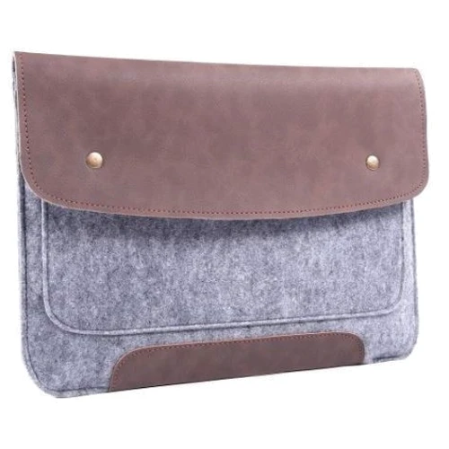 Gmakin Cover Envelope Two Buttons Brown/Grey (GM45-12) for MacBook 12"