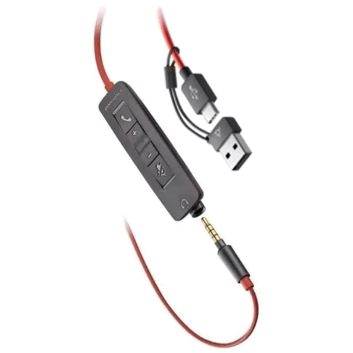 Наушники Poly BlackWire C3215 USB-C/A + 3.5mm HS Mono (8X227AA): Тип конструкции накладные