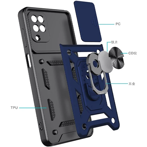Аксессуар для смартфона Mobile Case Camshield Serge Magnetic Ring Blue for Samsung A225 Galaxy A22/M225 Galaxy M22/M325 Galaxy M32: Тип накладка на заднюю часть
