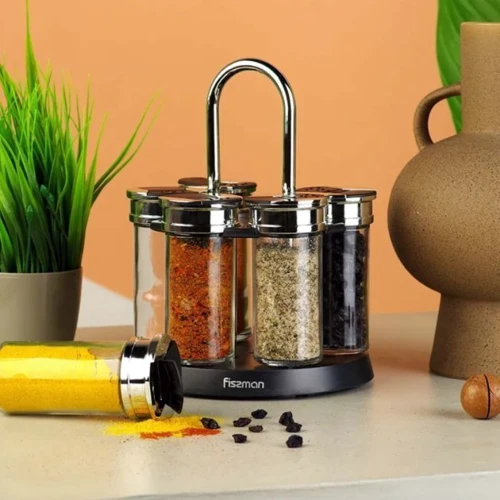 Набор для специй Fissman 7 пр. на подставке 6х90 мл (6433)