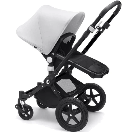 Универсальная коляска 2 в 1 Bugaboo Cameleon 3 Plus Black/ Black - Fresh white, черный с белым капюшоном на черной раме: Ширина шасси 59 см
