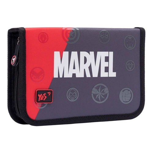Пенал твердый YES одинарный без клапана HP-02 Marvel.Avengers, серый/красный/черный (533085)