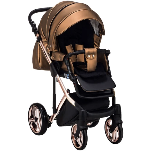 Коляска 2 в 1 Adamex Chantal Star Polar (Pink Gold) шкіра 100% Star 123 (624719): Матеріал коліс поліуретан