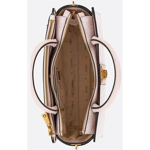 Женская сумка тоут GUESS GINEVRA LOGO ELITE SCITY STCHL бежево-розовая (HWSB8675060-BHG): Тип ручки Со съемным ремнем, С двумя ручками, Плечевой ремень, Короткая ручка