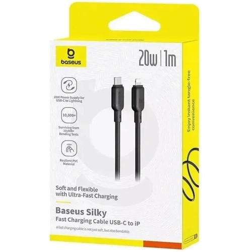 Кабель Baseus Cable USB-C to Lightning Silky Series 20W 1m Black (P10377700113-00) фото 6