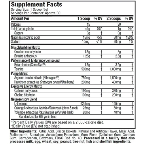 Предтренировочный комплекс Muscletech Vapor X5 Next Gen 263 g /30 servings/ Blackberry: Тип Комплекс до тренировки