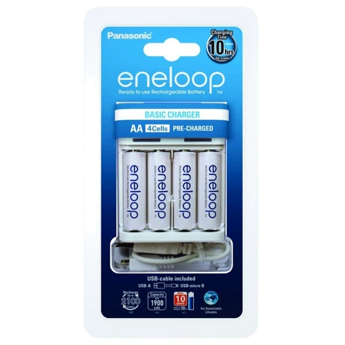 Panasonic Eneloop Basic BQ-CC61 USB + Eneloop 2 x AA 1900 mAh (K-KJ61MCC40USB)