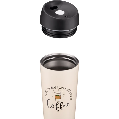 Термокружка Ardesto Coffee Time 450 мл бежевая (AR2645C): Материал корпуса Нержавеющая сталь