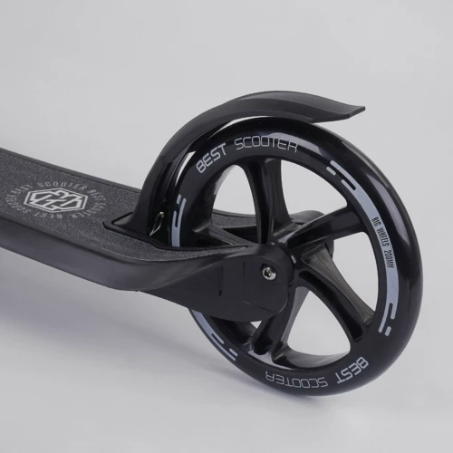 Самокат двухколесный Best Scooter c PU колесами, широким велосипедным рулем, новым зажимом руля Black (98440): Тип тормоза ножной