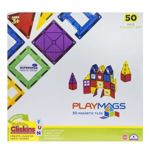Конструктор Playmags магнитный набор 50 эл. (PM152): Рекомендуемый возраст от 3 лет