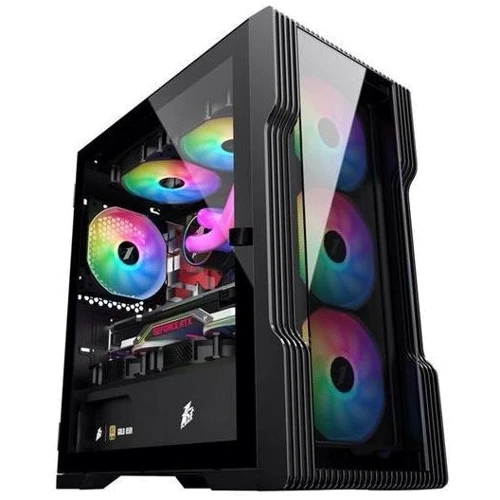 Корпус 1stPlayer T3-G-4F1-BK Black
