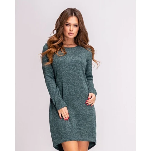 Платье ISSA PLUS 11074 52-54 зеленое повседневное до середины бедра