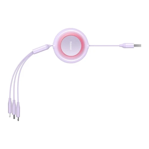 Кабель Baseus USB Cable to Micro USB/Lightning/Type-C Bright Mirror 2 Series 3.5A 1.1m Purple (CAMJ010005) фото 5